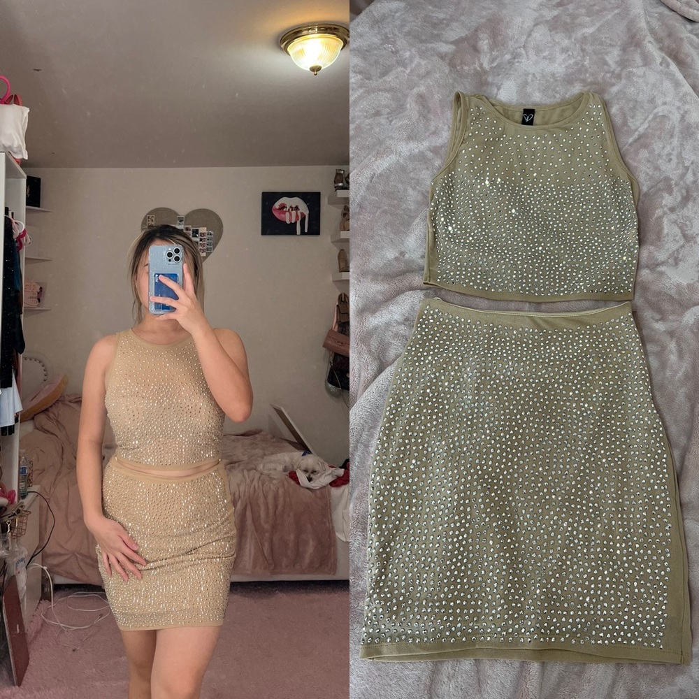 Rhinestone two piece skirt